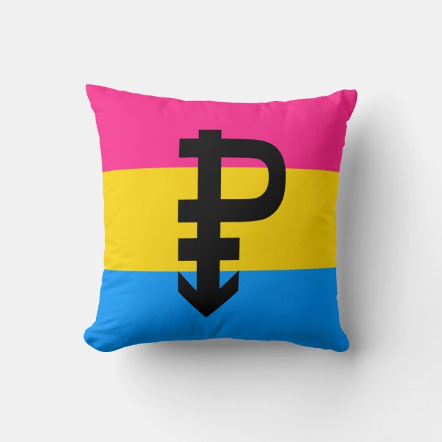 Pansexual Pride Flag Throw Pillow (Front)