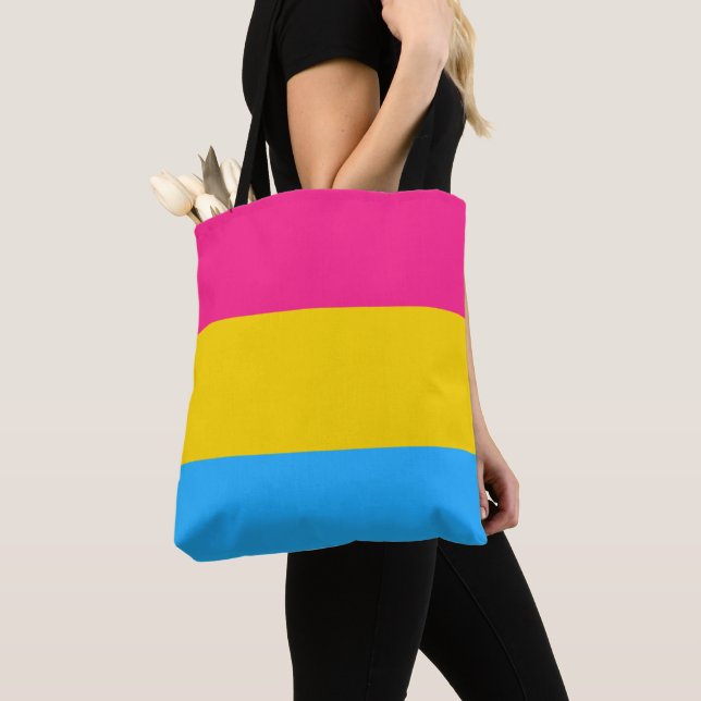 Pansexual Pride Flag Tote Bag (Close Up)