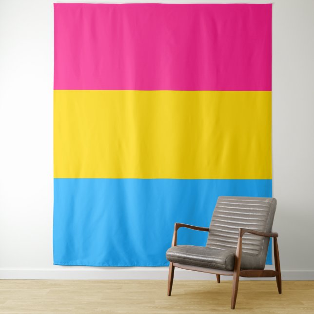 Pansexual Pride Flag Vertical Tapestry (In Situ)