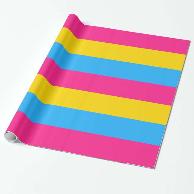 Pansexual Pride Flag Wrapping Paper (Unrolled)