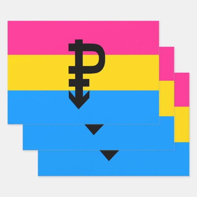 Pansexual Pride Flag Wrapping Paper Sheets (Set)