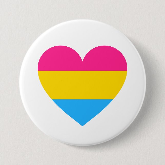 Pansexual Pride Heart Button (Front)