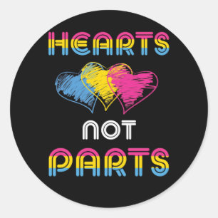Pansexual Pride Heart Not Parts LGBT Distressed Classic Round Sticker