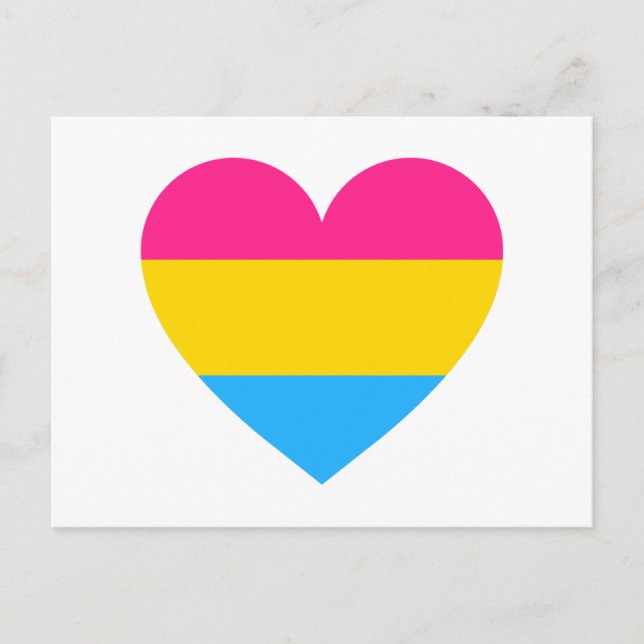 Pansexual Pride Heart Postcard (Front)