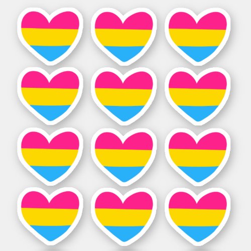 Pansexual Pride Heart Stickers