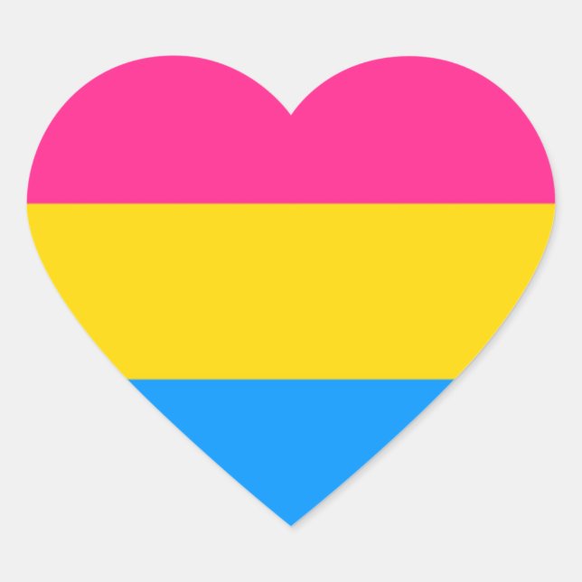 Pansexual Pride Heart Stickers (Front)
