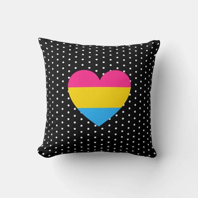 Pansexual Pride Heart Throw Pillow (Front)