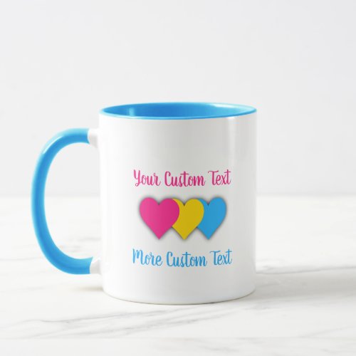 Pansexual pride hearts mug