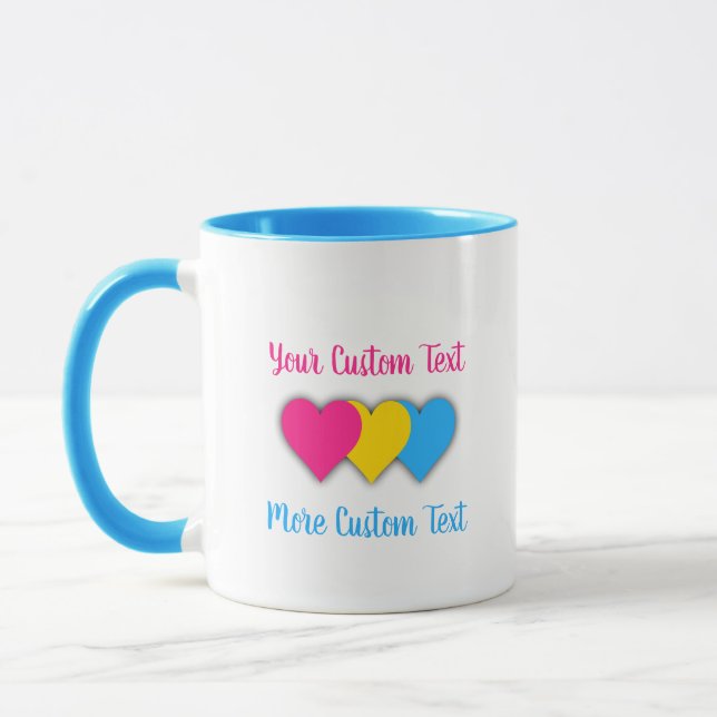 Pansexual pride hearts mug (Left)