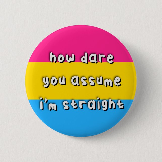 Pansexual Pride - "How Dare You Assume" - LGBT Button (Front)