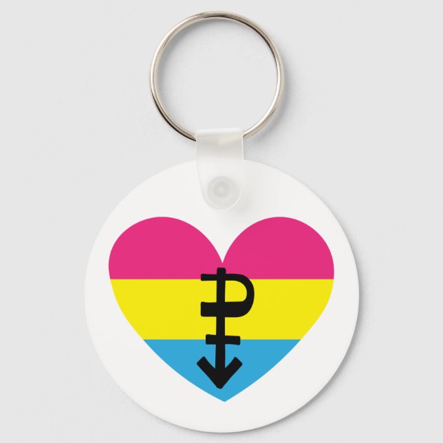 Pansexual pride keychain (Front)