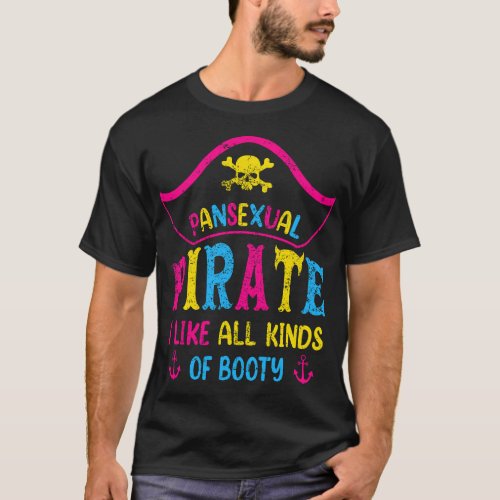 Pansexual Pride Pirate LGBTQ Month Pans Flag Color T_Shirt