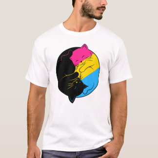 Pansexual Pride Queer LGBT Yin Yang Cats Kittens T-Shirt