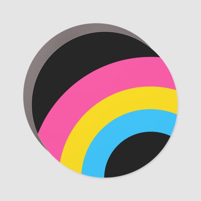 Pansexual Pride Rainbow Flag Car Magnet (Front)
