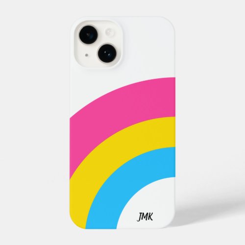 Pansexual Pride Rainbow Flag Cute Monogram iPhone 14 Case