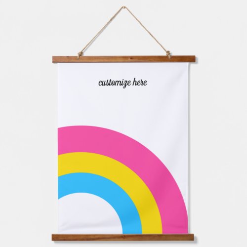 Pansexual Pride Rainbow Flag Cute Personalized Hanging Tapestry