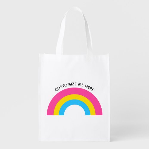 Pansexual Pride Rainbow Flag Personalized Grocery Bag