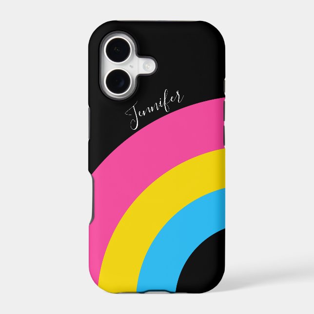 Pansexual Pride Rainbow Flag Pretty Monogram Iphone Case (Back)