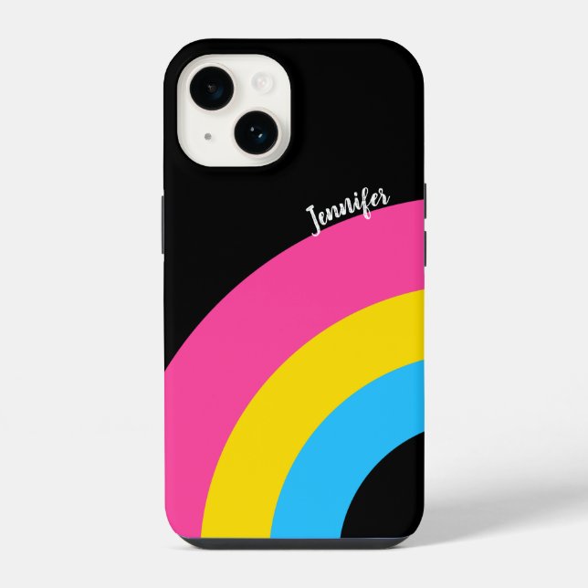 Pansexual Pride Rainbow Flag Pretty Personalized iPhone Case (Back)