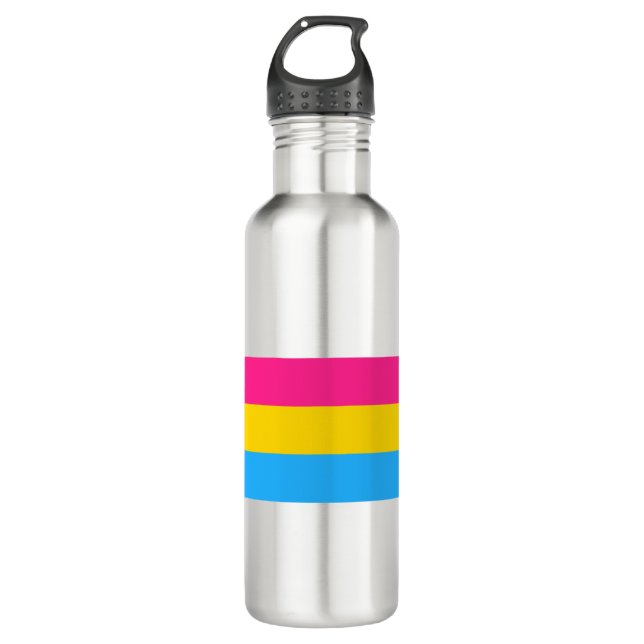 Pansexual Pride Stainless Steel Water Bottle (Front)