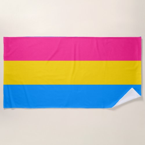 Pansexual Pride Stripes Beach Towel