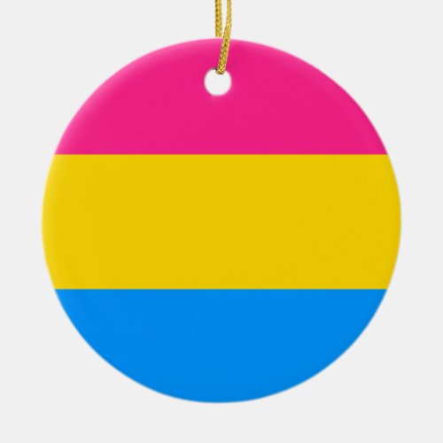 Pansexual Pride Stripes Ceramic Ornament