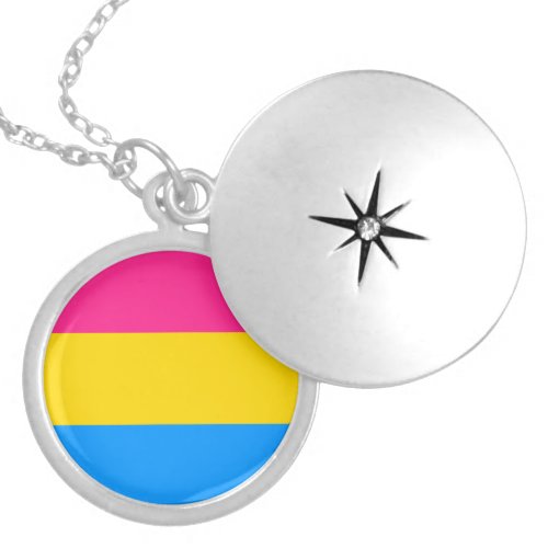 Pansexual Pride Stripes Locket Necklace