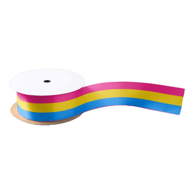 Pansexual Pride Stripes Satin Ribbon (Spool)