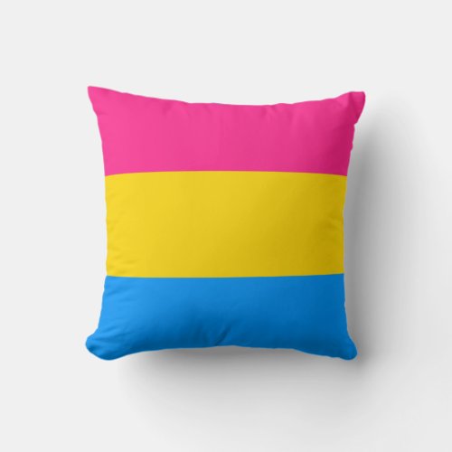 Pansexual Pride Stripes Throw Pillow