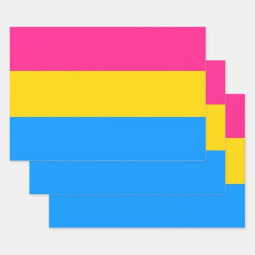 Pansexual Pride Stripes Wrapping Paper Sheets