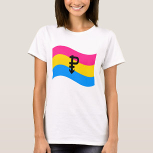 Pansexual Pride Symbol Wavy Flag T-Shirt