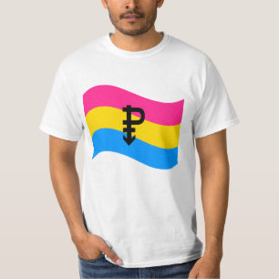 Pansexual Pride Symbol Wavy Flag T-Shirt