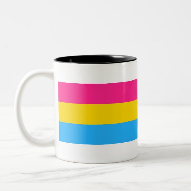 Pansexual Pride Two-Tone Coffee Mug (Left)