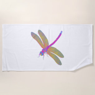 Pansexual Pride Vintage Dragonfly Art Beach Towel
