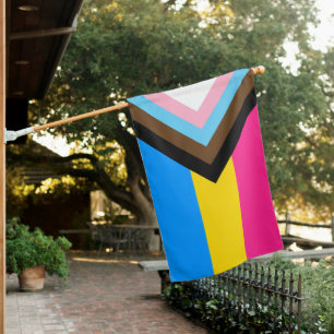 Pansexual Progress Pride Colors House Flag