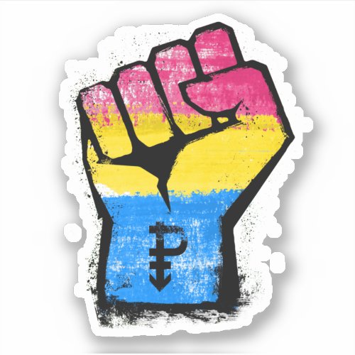 Pansexual Protest Fist Sticker Pansexual Protest Fist Sticker