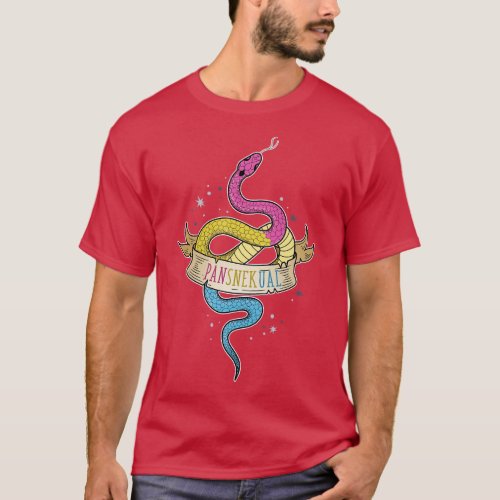 Pansexual Snake Pansnekual LGBT Pride Flag T_Shirt