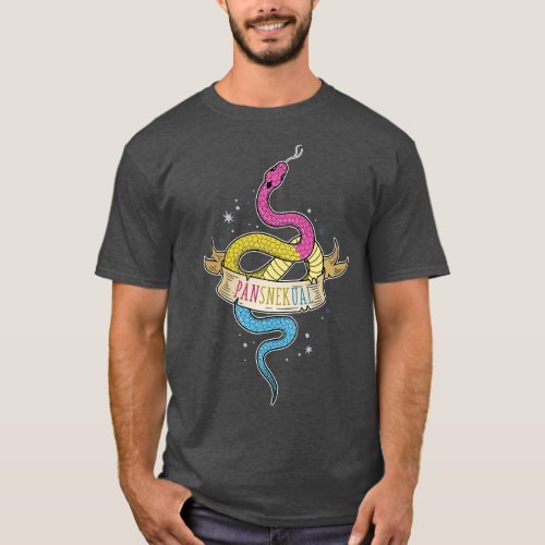 Pansexual Snake Pansnekual LGBT Pride Flag T_Shirt