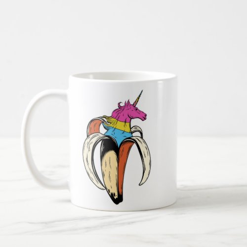 Pansexual Unicorn Banana LGBT Pride Flag  Coffee Mug