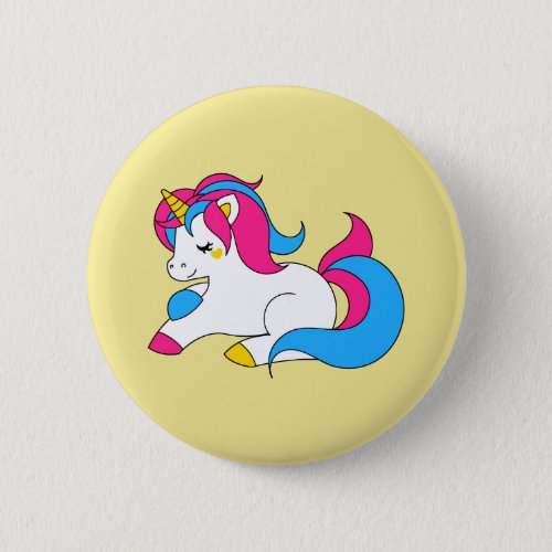 Pansexual unicorn pinback button