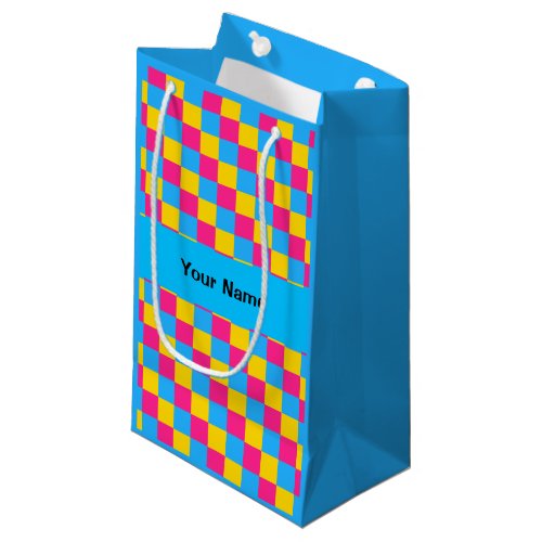 Pansexuality colors checkered pattern gift bag
