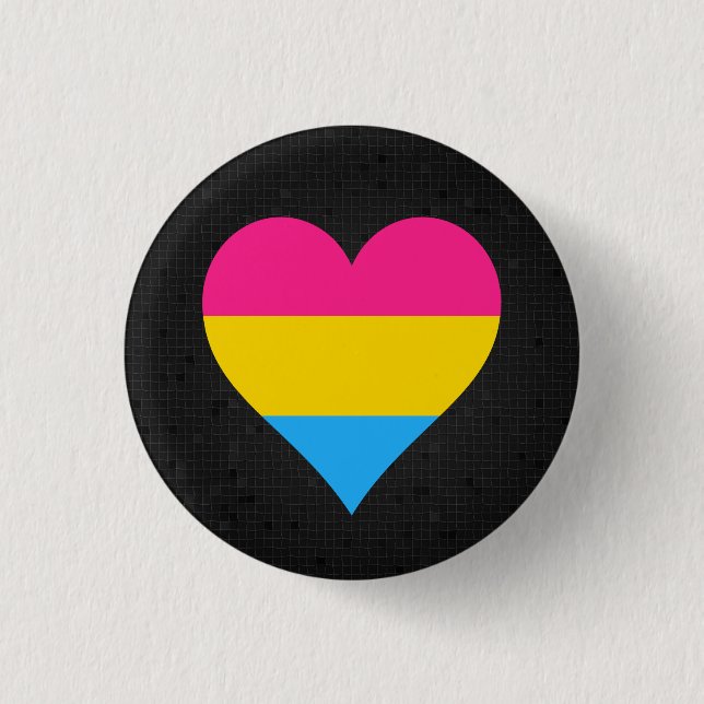 Pansexuality flag black button (Front)