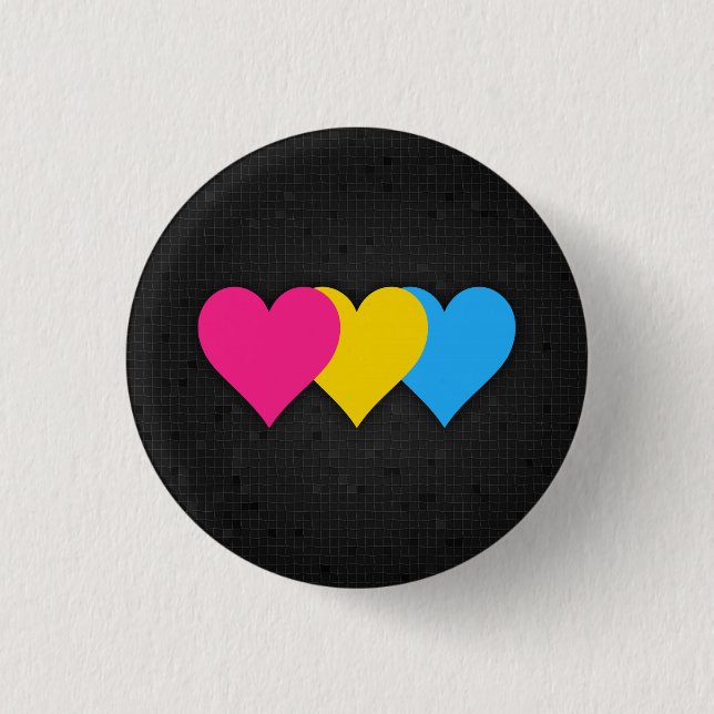 Pansexuality flag black button (Front)