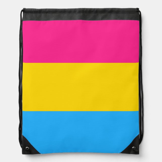 Pansexuality flag Drawstring Backpack (Front)