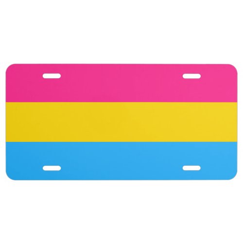 Pansexuality flag License Plate