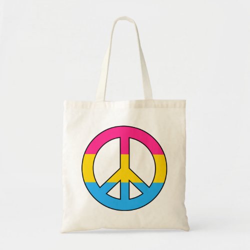 Pansexuality flag peace sign Budget Tote