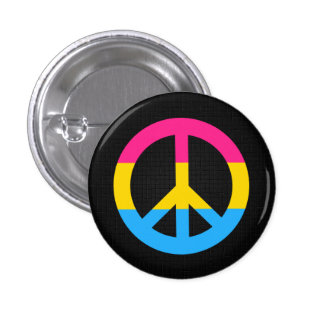 Pansexuality flag peace sign button