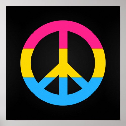 Pansexuality flag peace sign poster