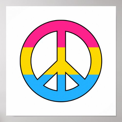 Pansexuality flag peace sign poster