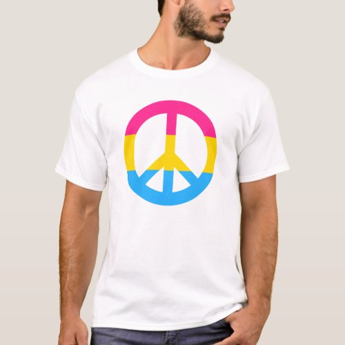 Pansexuality flag peace sign T_Shirt